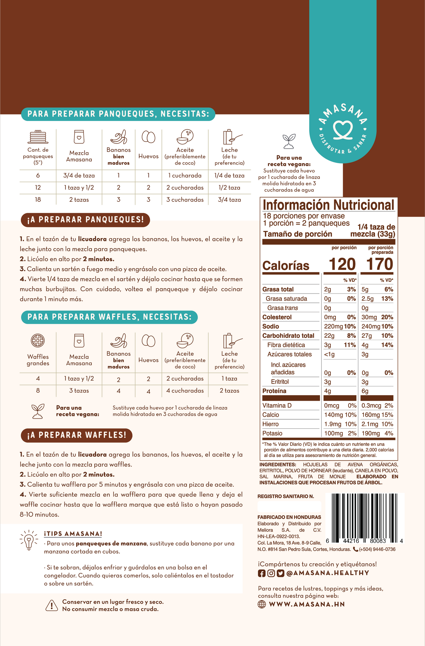Mezcla para Panqueques de Avena y Banano (libre de azúcar)