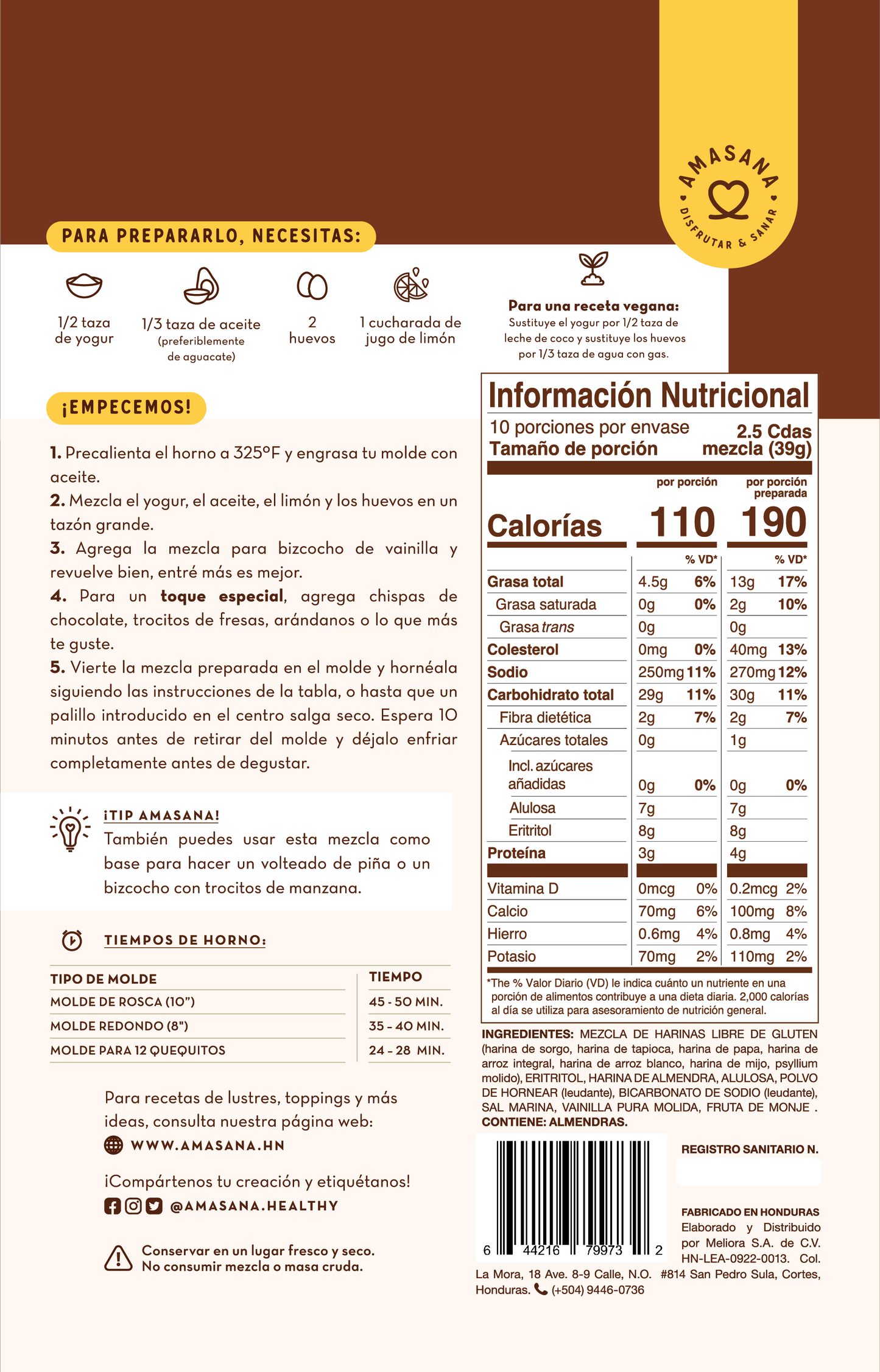 Mezcla para Bizcocho de Vainilla