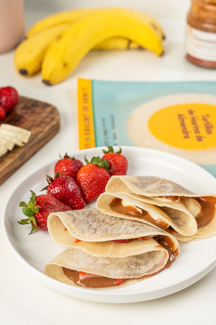 Crepas de tortilla con Chocolate Blend y fresas