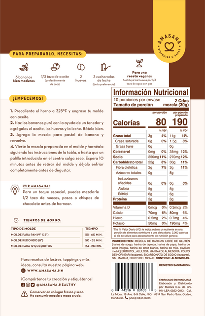 Mezcla para Muffins y Pastel de Banano